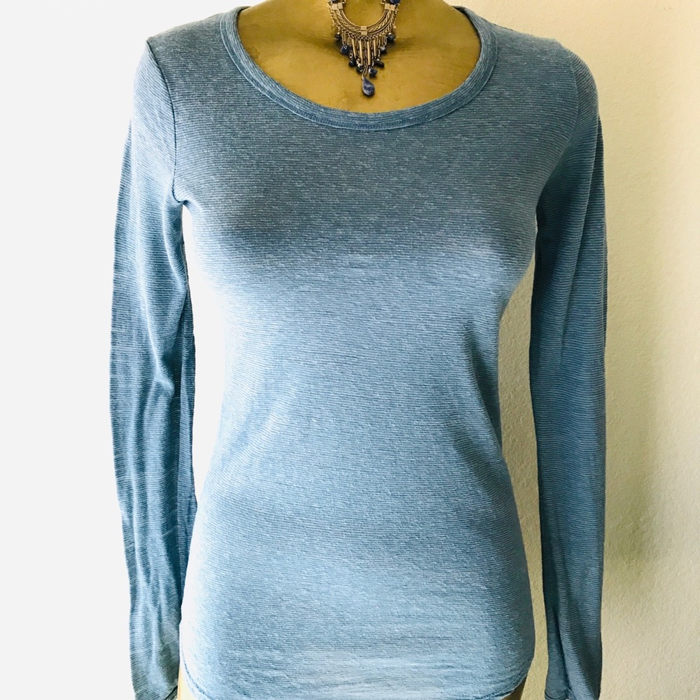 Denim Blue Long-Sleeve T-Shirt Size Medium